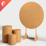 Kit Trio Mesa Cubo Vazado P M G + Painel Treliça 150x210