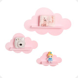 Kit Trio Prateleira Nuvem Mdf Parede Infantil Nicho Promoção