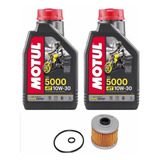 Kit Troca Óleo 2l Motul 5000 10w30 + Filtro Nx 400i Falcon
