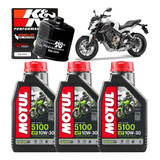 Kit Troca Oleo Motul 5100 10w30 Filtro Honda Cb650f Cb 650 F