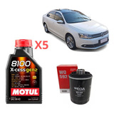 Kit Troca Óleo Motul 8100 5w40 Jetta 2.0 Tsi 200cv Até 2012