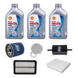 Kit Troca Óleo Shell + Filtros Hb20/hb20s 1.0 2013 2014 2015