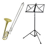 Kit Trombone Vara C Rotor Tb 200vr + Estante De Partitura S2