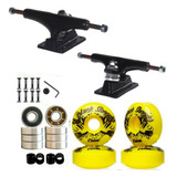 Kit Truck Skate 139mm + Rodas + Rolamento Abec 15+ Parafusos