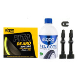 Kit Tubeless Selante 500ml Fita Aro 11m X 21mm Válvula Preta