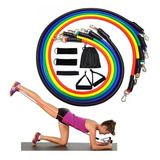 Kit Tubing Elástico 11 Itens Treinamento Funcional Pilates