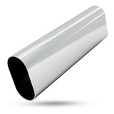 Kit Tubo Cabideiro Oval Cromado Com Suportes Lat. - 200cm