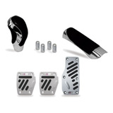 Kit Tuning Cromado Pedaleira Manopla Bola Câmbio Preto