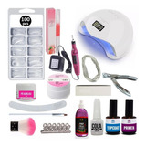 Kit Unhas Alongamento Gel Acrigel Fibra Cabine Sun Lixa Tips