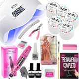 Kit Unhas Gel Acrigel Fibra Cabine Led Uv Lixa Kit Gel N