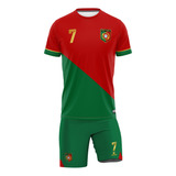 Kit Uniforme Cristiano Ronaldo Portugal Camisa