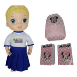 Kit Uniforme Escolar Para Boneca Baby Alive + Mini Mochila 