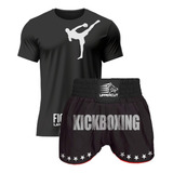 Kit Uppercut Short Calção De Kickboxing Camiseta Kickboxing