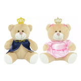 Kit Ursinhos Para Chá Revelação Príncipe E Princesa 30cm