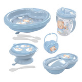 Kit Urso Prato Térm Tigela Pote Papinha Caneca Porta Chupeta