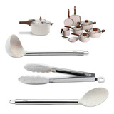 Kit Utensílios Cozinha Brinox Silicone Concha Colher Pegador