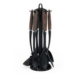 Kit Utensílios De Cozinha C/ Sup 7 Pçs Cabo Madeira Edenbe