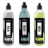 Kit V10 Polidor Corte + V20 Refino + V30 Lustrador Vonixx 