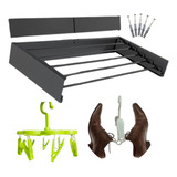 Kit Varal Invisível De Parede Dobrável Retrátil De Teto Nf