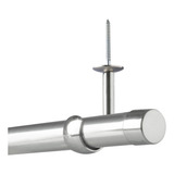 Kit Varão 28mm 2,20m 100% Alumínio Com Suportes Para Teto