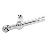 Kit Varão Simples 3,00 Metros 19mm P/ Cortina Cromado Fino