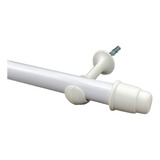 Kit Varão Varal De Cortina 19mm (fino) Branco 2 Metros