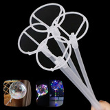 Kit Vareta + Suporte Pega Balão Bubble Incolor 50cm 50 Un