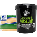 Kit Vaselina Coconut Tattoo Mboah 440g + 100 Palitos Madeira