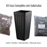 Kit Vaso Substratos Perlita Vermiculita Coco Cultivo Indoor