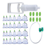 Kit Ventosa Terapia Massoterapia 24 Ventosas Vacum + Creme