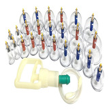Kit Ventosaterapia Com 24 Copos Massoterapia Chinês Estética