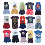 Kit Verão Menino 12 Peça Roupa Infantil Masculino Premium   