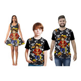 Kit Vestido Mais Duas Camisetas Adulto Ou Infantil One Piece