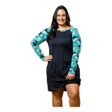 Kit Vestido Uv Plus Size Short Saída Praia Roupa Evangélica