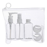 Kit Viagem Bolsa Cosmetico Para Avião 5 Peças 60ml Cor Branco