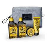 Kit Viagem Danger Barba Forte 4 Produtos + Necessaire!