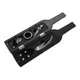 Kit Vinho 5 Peças Abridor Saca Rolha Inox Forma Garrafa