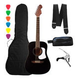 Kit Violão Elétrico Clássico Michael Vmv570 Bg Vnc + Itens Cor Preto Material Do Diapasão Ébano Orientação Da Mão Destro