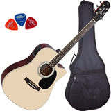 Kit Violão Eletroacústico Giannini Gdc-1 Ceq Natural Satin