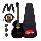 Kit Violão Flat Nylon Giannini Nf 14 Start Eletrico Afinador