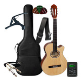 Kit Violão Giannini Elétrico Nylon Gnf1d Ceq + Acessórios