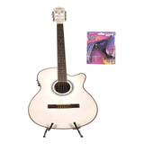 Kit Violão Land Eletrico Nylon Branco Capotraste Pb-a04