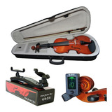 Kit Violino Barth 4/4 C/ Estojo Term+ Espaleira+ Afinador Nt