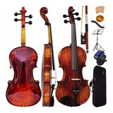 Kit Violino Eagle Vk 544 Maciço Espaleira Afinador Suporte P