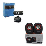 Kit Webcam E Caixa De Som
