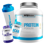 Kit Whey Protein Iso 2kg + Creatina + Bcaa + Coqueteleira Sabor Baunilha