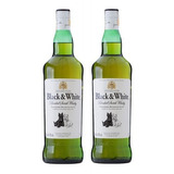 Kit Whisky Black & White Blended Scotch 1000ml 2 Unidades