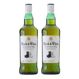 Kit Whisky Black & White Blended Scotch 1000ml 2 Unidades