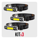 Kit X 3 Lanterna Cabeça Led