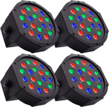 Kit X 5 Canhões Canhão 18 Led Refletor Slim Strobo 64 Rgb Dmx Wash Iluminacao Dj Decoração Festa Profissional 110v/220v